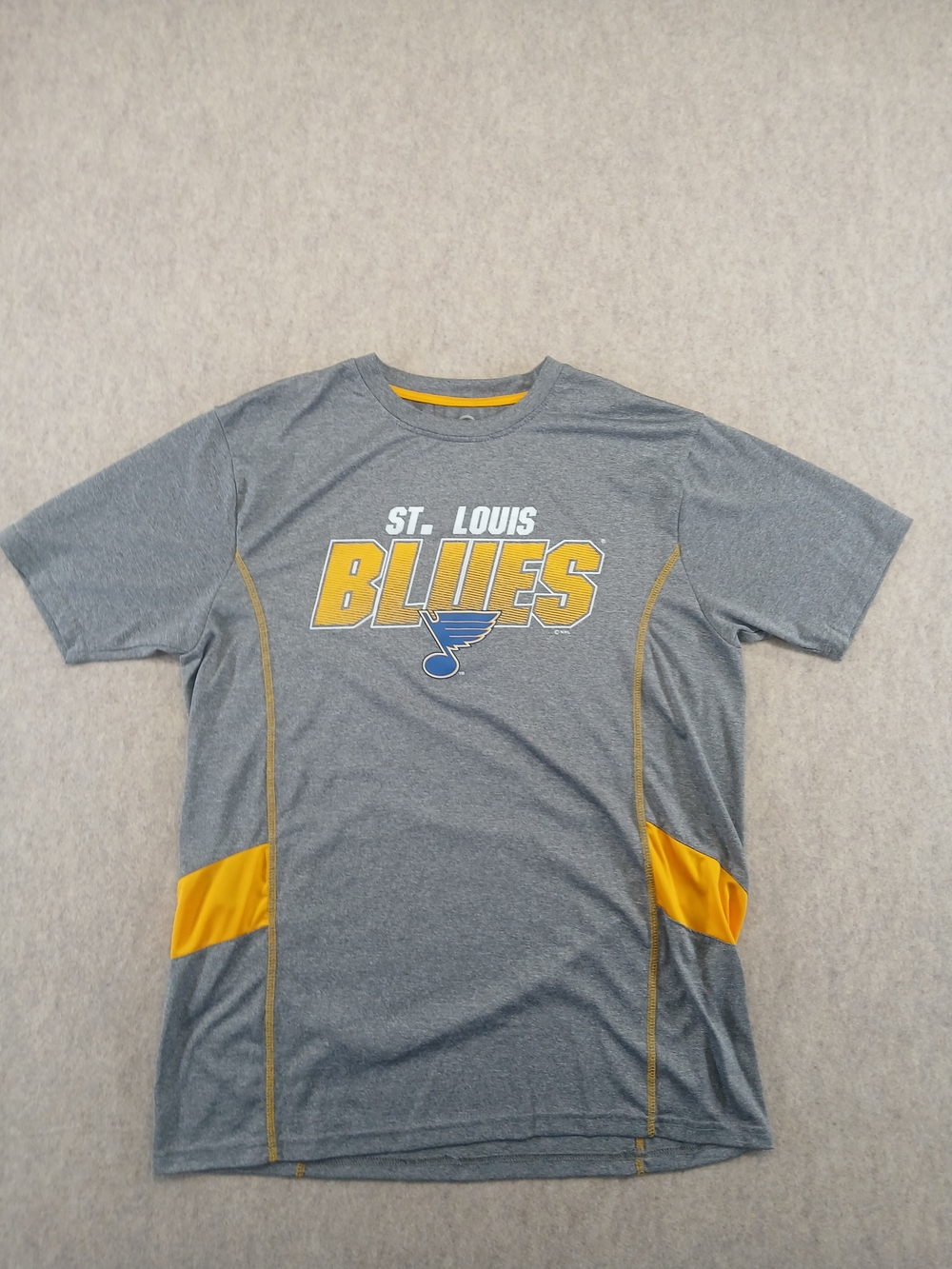 NHL St. Louis Blues Officially Licensed Gray Short Sleeve Shirt Size L